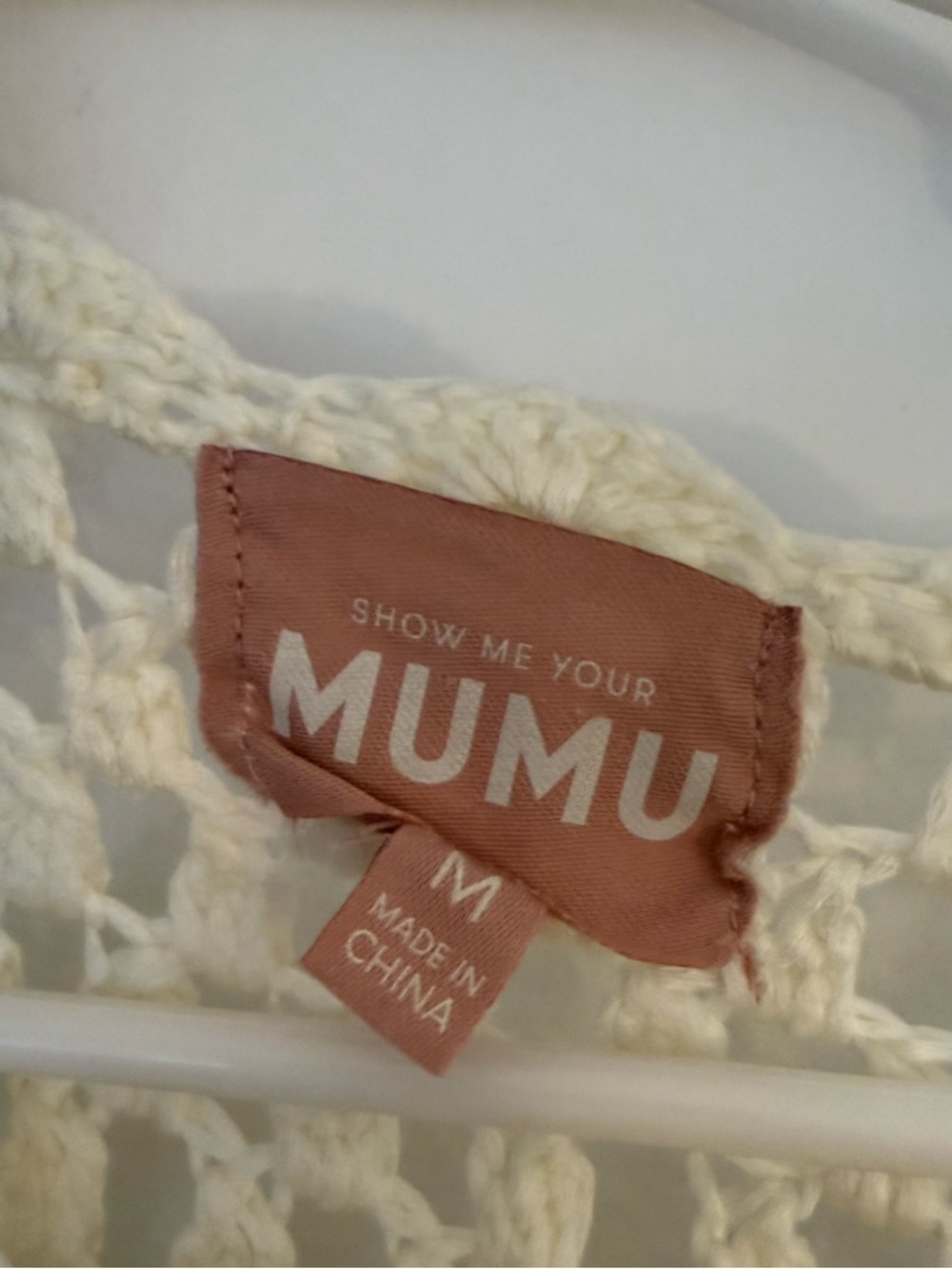 Show Me Your MuMu Paula Pullover Coverup in White Crochet - Picture 2 of 4